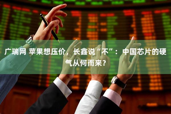广瑞网 苹果想压价，长鑫说“不”：中国芯片的硬气从何而来？