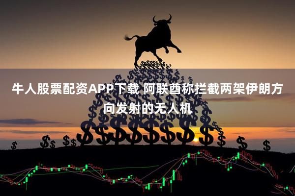 牛人股票配资APP下载 阿联酋称拦截两架伊朗方向发射的无人机